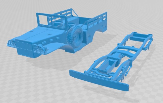 wc-51 printable military truck 3Dプリントモデル .c4d .max .obj .3ds .fbx .stl .blend 