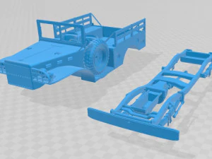 wc-51 yazdırılabilir askeri kamyon 3D Baskı Modeli