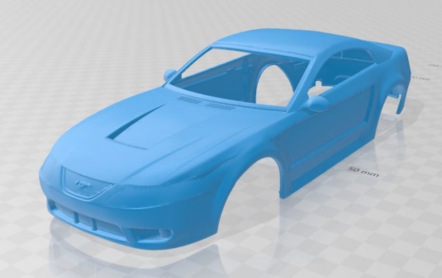 mustang cobra 2000 printable body car 3Dプリントモデル .c4d .max .obj .3ds .fbx .stl .blend 