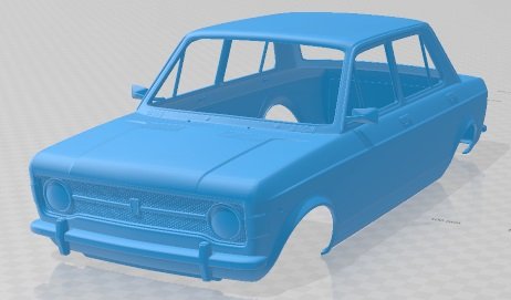 Fiat 128 1969 Printable Body Car 3D Принт Модель .c4d .max .obj .3ds .fbx .stl .blend 