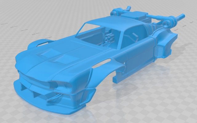 mustang future printable body car 3D-Druckmodell .c4d .max .obj .3ds .fbx .stl .blend 