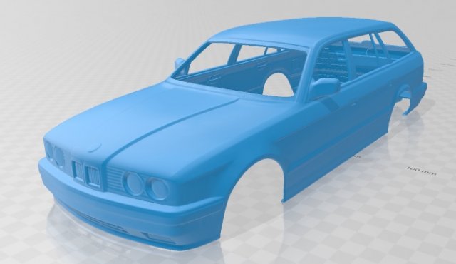 serie 5 e34 touring 1991 printable body car 3D प्रिंट मॉडल .c4d .max .obj .3ds .fbx .stl .blend 