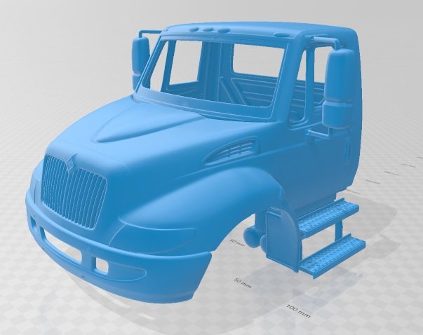 international durastar 2002 printable cabin truck 3D Print Model .c4d .max .obj .3ds .fbx .stl .blend