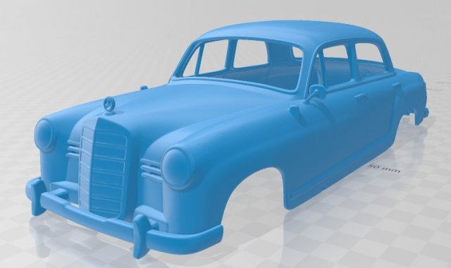 mercedes benz ponton 180 w120 1953 printable body car 3D Принт Модель .c4d .max .obj .3ds .fbx .stl .blend 
