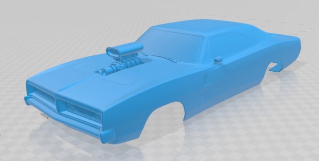charger custom 1969 printable body car 3D Baskı Modeli .c4d .max .obj .3ds .fbx .stl .blend 