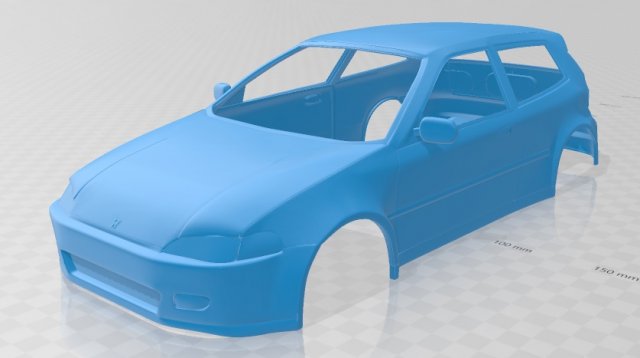 honda civic 1992 printable body car Modelo de impresión 3D .c4d .max .obj .3ds .fbx .stl .blend 