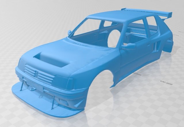 peugeot 205 turbo 1984 printable body car 3D Print Model .c4d .max .obj .3ds .fbx .stl .blend 