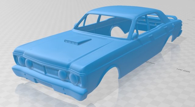 falcon gt-ho 1971 printable body car Modello di stampa 3D .c4d .max .obj .3ds .fbx .stl .blend 