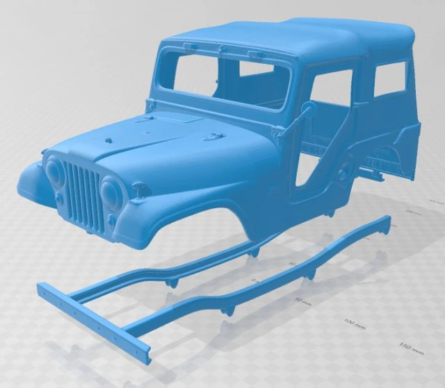 jeep cj-5 1954 printable body car 3D Print Model .c4d .max .obj .3ds .fbx .stl .blend 