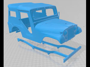 jeep cj-5 1954 printable body car 3D Print Model
