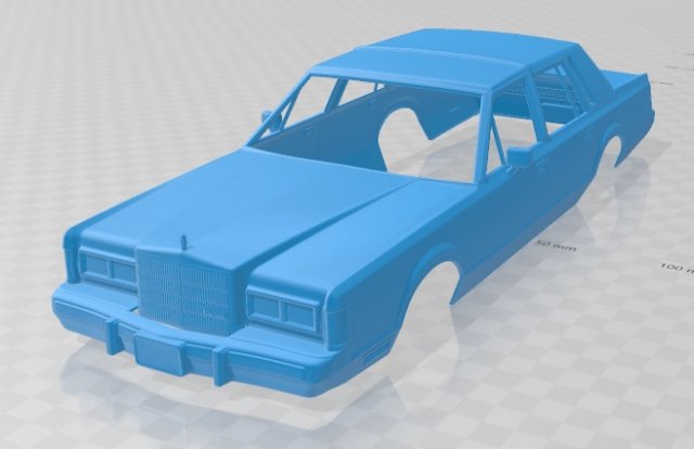 lincoln town car 1989 printable body car Modèles 3D en vedette .c4d .max .obj .3ds .fbx .stl .blend 