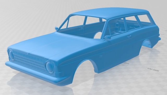 taunus wagon 1967 printable body car 3Dプリントモデル .c4d .max .obj .3ds .fbx .stl .blend 