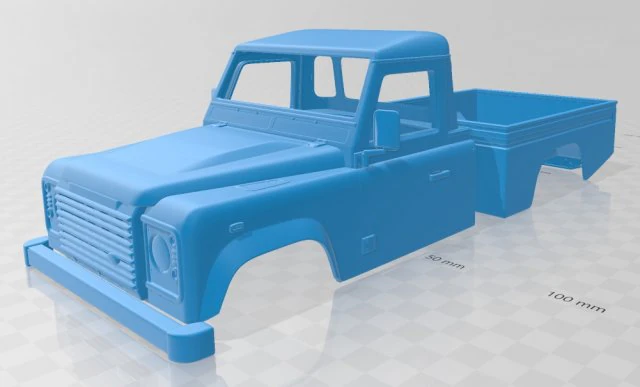 land rover defender 110 pickup 2011 printable body car 3D Print Model .c4d .max .obj .3ds .fbx .stl .blend