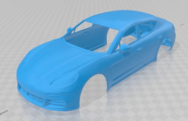 porsche panamera 4s printable body car Modello di stampa 3D .c4d .max .obj .3ds .fbx .stl .blend 
