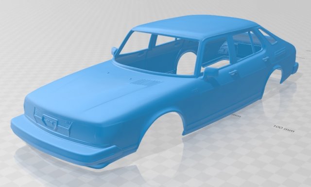 saab 900 1979 printable body car 3D Print Model .c4d .max .obj .3ds .fbx .stl .blend