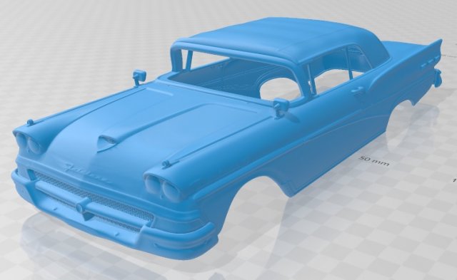 fairlane 500 sunliner 1958 printable body car 3D Print Model .c4d .max .obj .3ds .fbx .stl .blend 