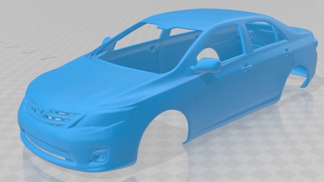 toyota corolla 2010 printable body car 3D 프린트 모델 .c4d .max .obj .3ds .fbx .stl .blend 