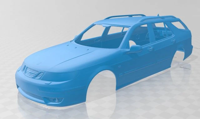 saab 9-5 wagon aero 2005 printable body car 3D Print Model .c4d .max .obj .3ds .fbx .stl .blend 