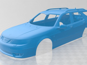 saab 9-5 wagon aero 2005 printable body car 3D Print Model