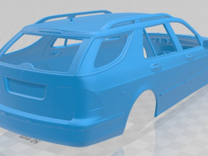 saab 9-5 wagon aero 2005 printable body car Modèles 3D en vedette