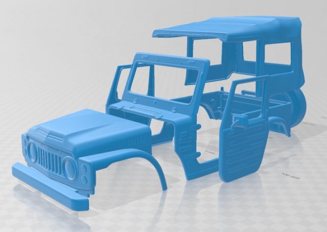 suzuki jimny 1977 printable body 3Dプリントモデル .c4d .max .obj .3ds .fbx .stl .blend 