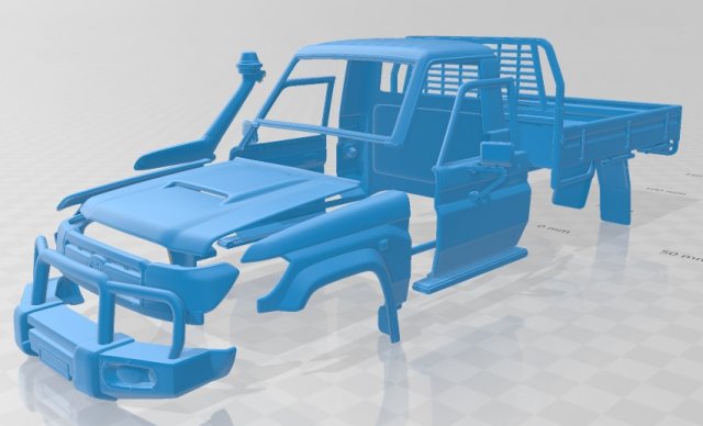 toyota land cruiser j70 pickup gxl 2008 printable body car 3D प्रिंट मॉडल .c4d .max .obj .3ds .fbx .stl .blend 