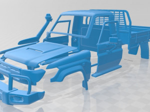 toyota land cruiser j70 pickup gxl 2008 printable body car 3D Print Model