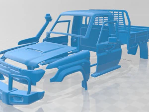 toyota land cruiser j70 pikap gxl 2008 yazdırılabilir g&ouml;vdeli araba 3D Baskı Modeli