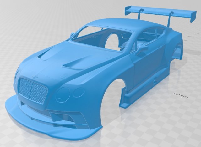 bentley continental gt3 2014 printable body car 3D Print Model .c4d .max .obj .3ds .fbx .stl .blend 