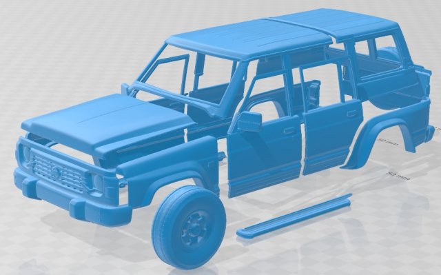 nissan patrol y60 5 doors 1987 printable body car 3D-printmodel .c4d .max .obj .3ds .fbx .stl .blend 