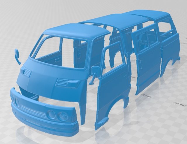 mitsubishi delica 1974 printable body 3D Print Model .c4d .max .obj .3ds .fbx .stl .blend 