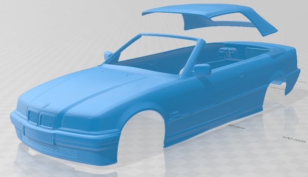 series 3 e36 cabrio 1994 printable body car 3D Baskı Modeli .c4d .max .obj .3ds .fbx .stl .blend 