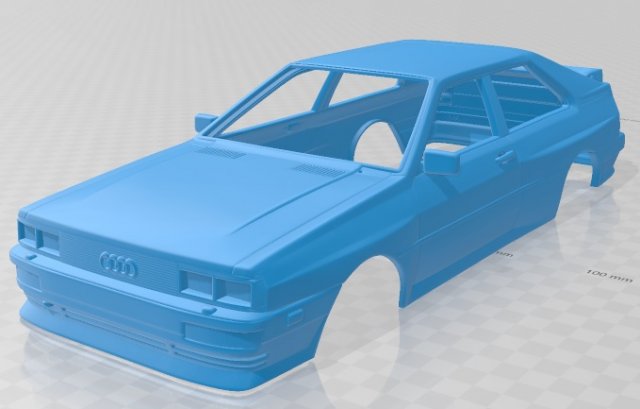 audi quattro 1980 printable body car Modelo de Impressão 3D .c4d .max .obj .3ds .fbx .stl .blend 