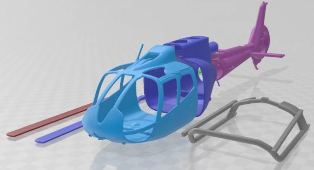 Eurocopter EC130 Printable Body 3D Print Model .c4d .max .obj .3ds .fbx .stl .blend
