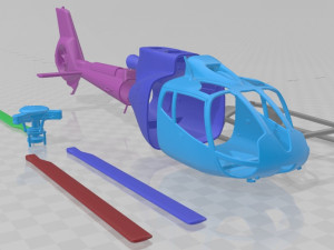 Eurocopter EC130 Printable Body Model Cetak 3D