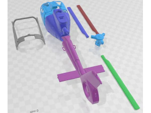 Eurocopter EC130 Printable Body 3D Print Model