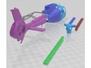 Eurocopter EC130 Printable Body 3D Print Model