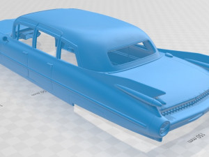 fleetwood 75 1959 printable body car Modèles 3D en vedette
