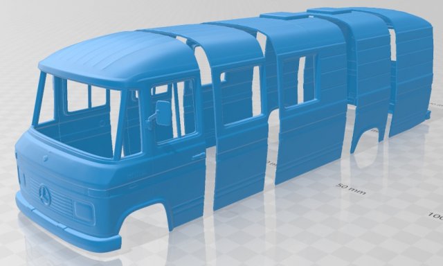 mercedes benz l508 d 1978 printable body van 3D Print Model .c4d .max .obj .3ds .fbx .stl .blend 