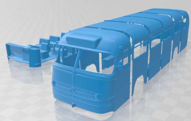 mercedes benz o 321 h bus 1954 printable Modello di stampa 3D .c4d .max .obj .3ds .fbx .stl .blend 