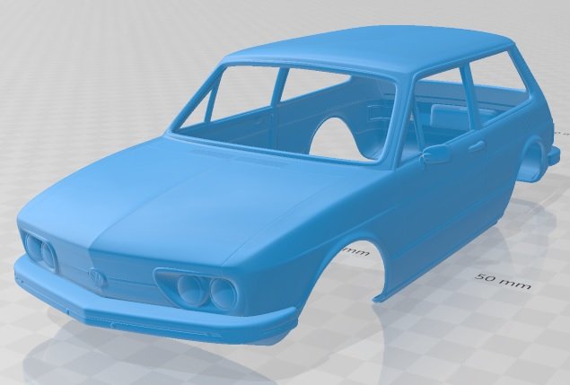 volkswagen brasilia 1980 printable body car Modello di stampa 3D .c4d .max .obj .3ds .fbx .stl .blend 