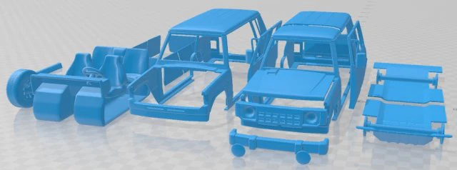 Mitsubishi Pajero Wagon 5 Door 1983 Printable Car 3D Print Model .c4d .max .obj .3ds .fbx .stl .blend 