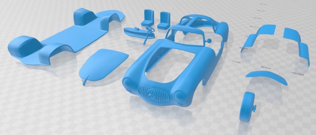 mercedes benz sl w194 -1952 printable car 3D प्रिंट मॉडल .c4d .max .obj .3ds .fbx .stl .blend 