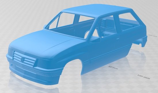 opel corsa 1985 printable body car 3D Принт Модель .c4d .max .obj .3ds .fbx .stl .blend 