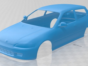 honda civic 1991 printable body car 3D Print Model