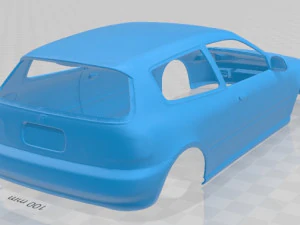 honda civic 1991 printable body car 3D Print Model