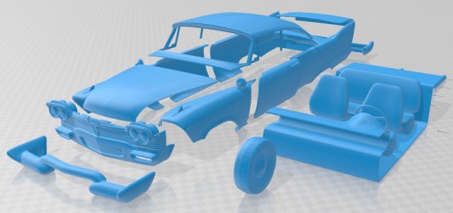 plymouth fury christine 1958 printable car 3D Baskı Modeli .c4d .max .obj .3ds .fbx .stl .blend 