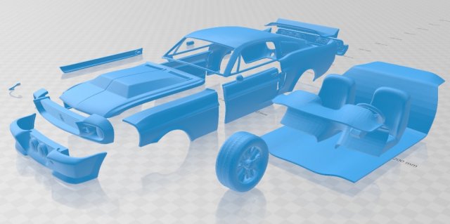 mustang shelby gt500 eleanor 1967 printable car 3D Print Model .c4d .max .obj .3ds .fbx .stl .blend 