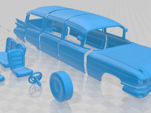 fleetwood 75 miller meteor hearse 1959 printable car 3D Print Model