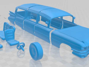 fleetwood 75 miller meteor hearse 1959 printable car 3D Print Model
